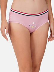 Ksvry Women's Cotton Slim Fit stripe Elastic Candy Hipster Brief