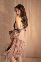 Ksvry Women's Lace Silk Satin 2pec Nightwear
