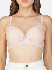 Ksvry Women's Pearl T-Shirt Bra Wired Pushup- Basic