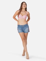 Ksvry Women's Plain With Lace B & D Cup Bra