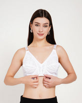 Women's Premium White Lace Full-Coverage Sleep Bra ( KSVRY)