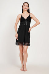 Premium Noir Elegance Lace Babydoll & Robe Set
