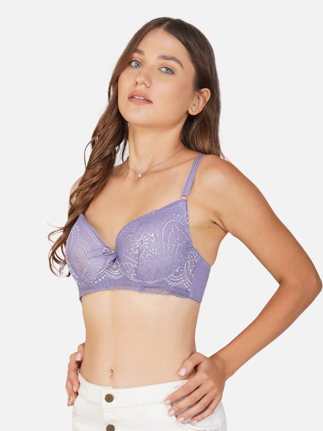 Ksvry Women's Basic Lace Wired Pushup Bra