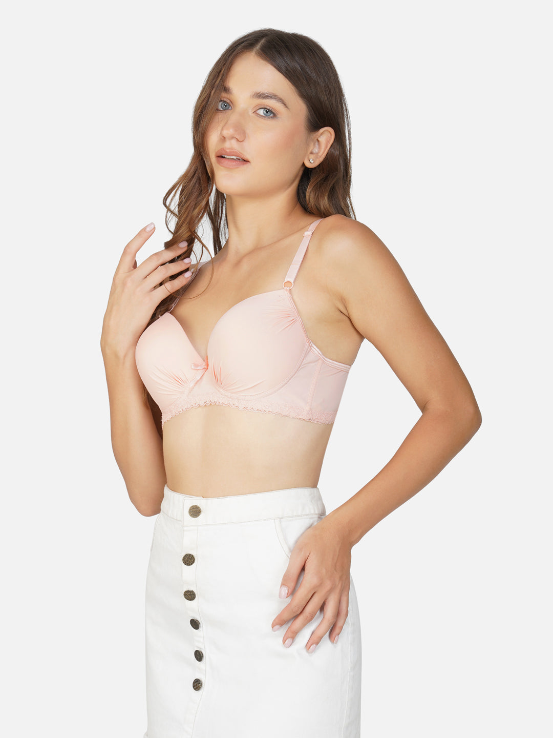 Ksvry Women's Pearl T-Shirt Bra Wired Pushup- Basic