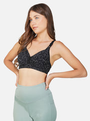 Ksvry Women's Flower Print Single Padded Wire Less Bra