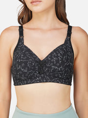 Ksvry Women's Flower Print Single Padded Wire Less Bra