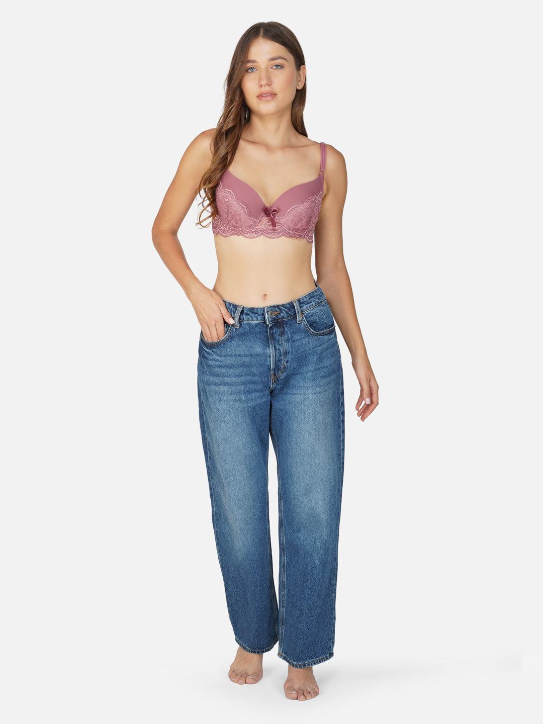 Ksvry Women's Lace Detailing Pushup Bra