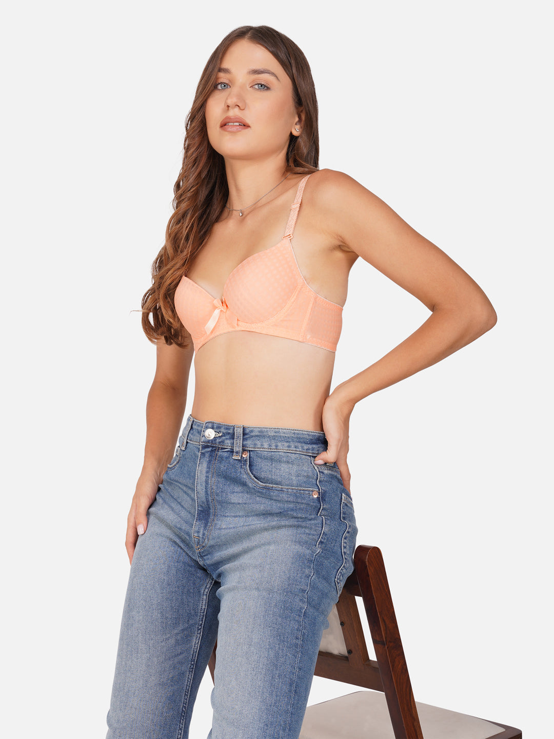 Ksvry Women Elegant Seamless Glossy Gathering Bra