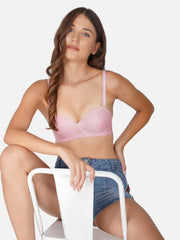 Ksvry Women's Plain With Lace B & D Cup Bra