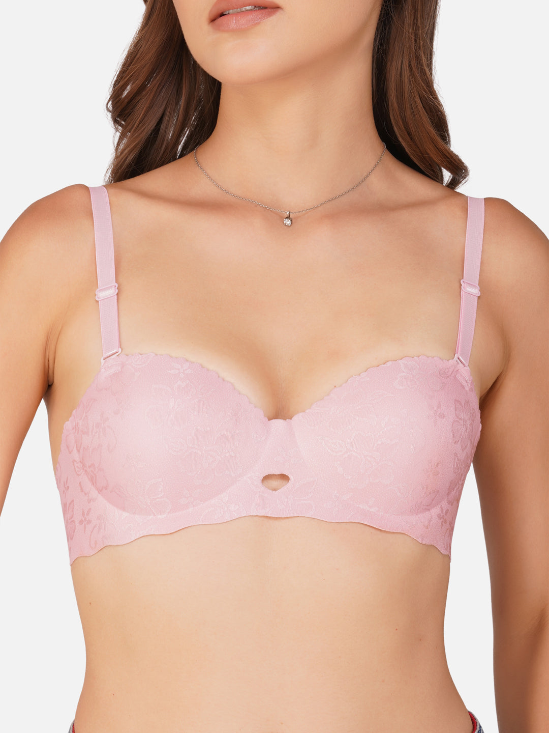 Ksvry Women's Plain With Lace B & D Cup Bra