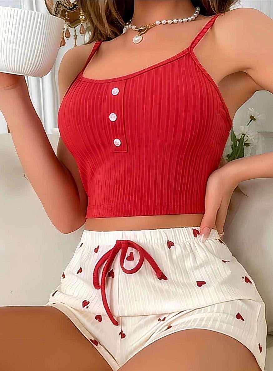 Ksvry Women's Knit Crop Top and Shorts Sets