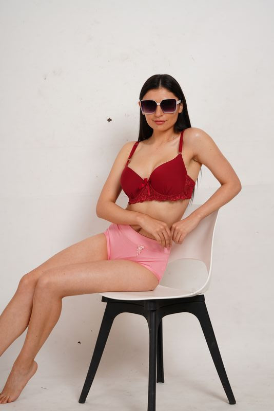 Ksvry Women's Plain With Lace B Cup Bra