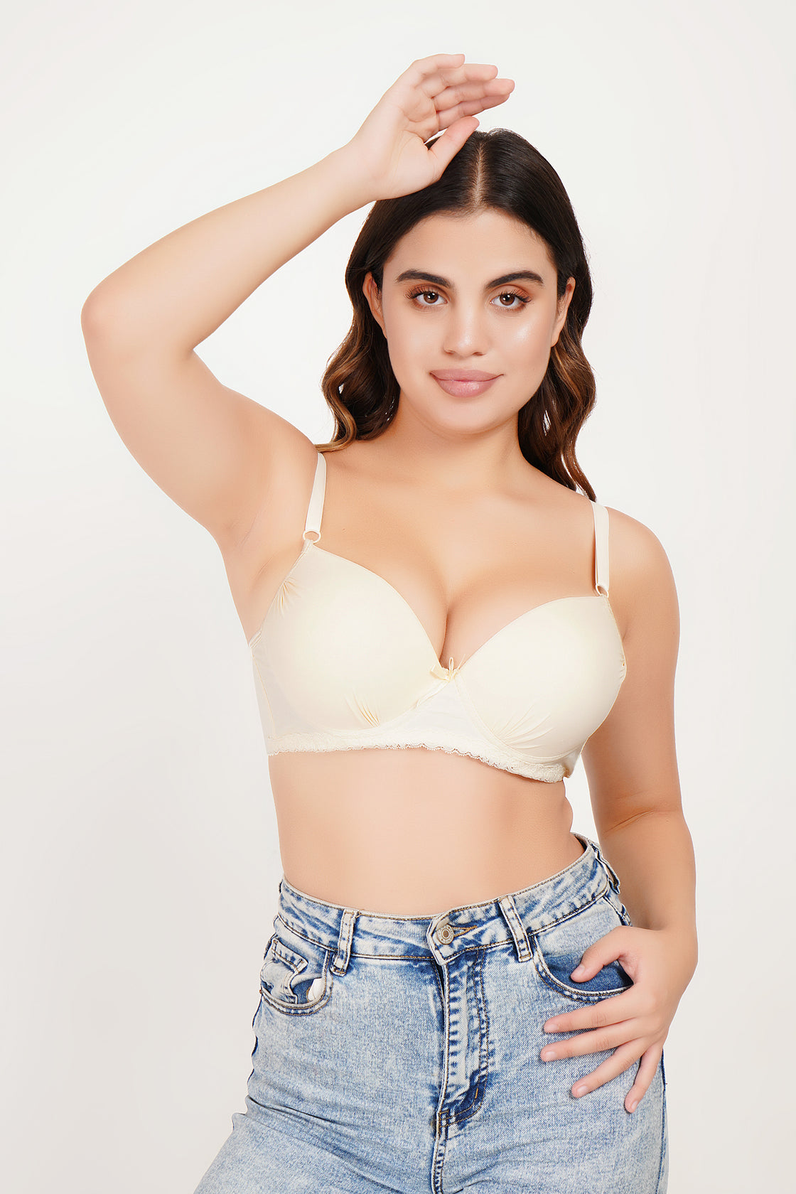 Ksvry Women's Pearl T-Shirt Bra Wired Pushup- Basic
