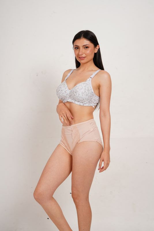 Ksvry Women's Flower Print Single Padded Wire Less Bra