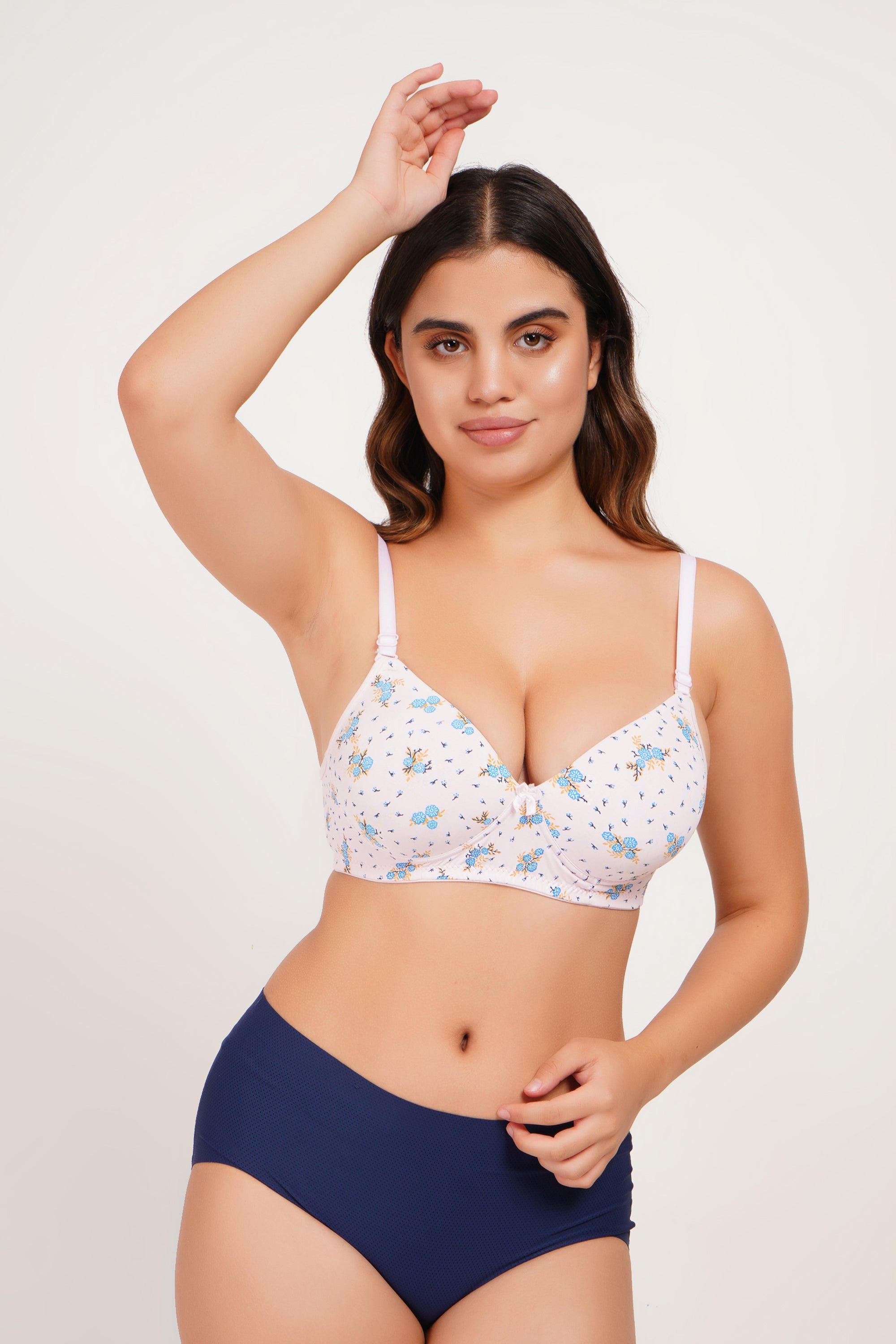 Ksvry Women’s Padded Printed Bra Baby Pink Color – Comfortable | Casual Wear