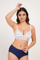 Ksvry Women’s Padded Printed Bra Baby Pink Color – Comfortable | Casual Wear