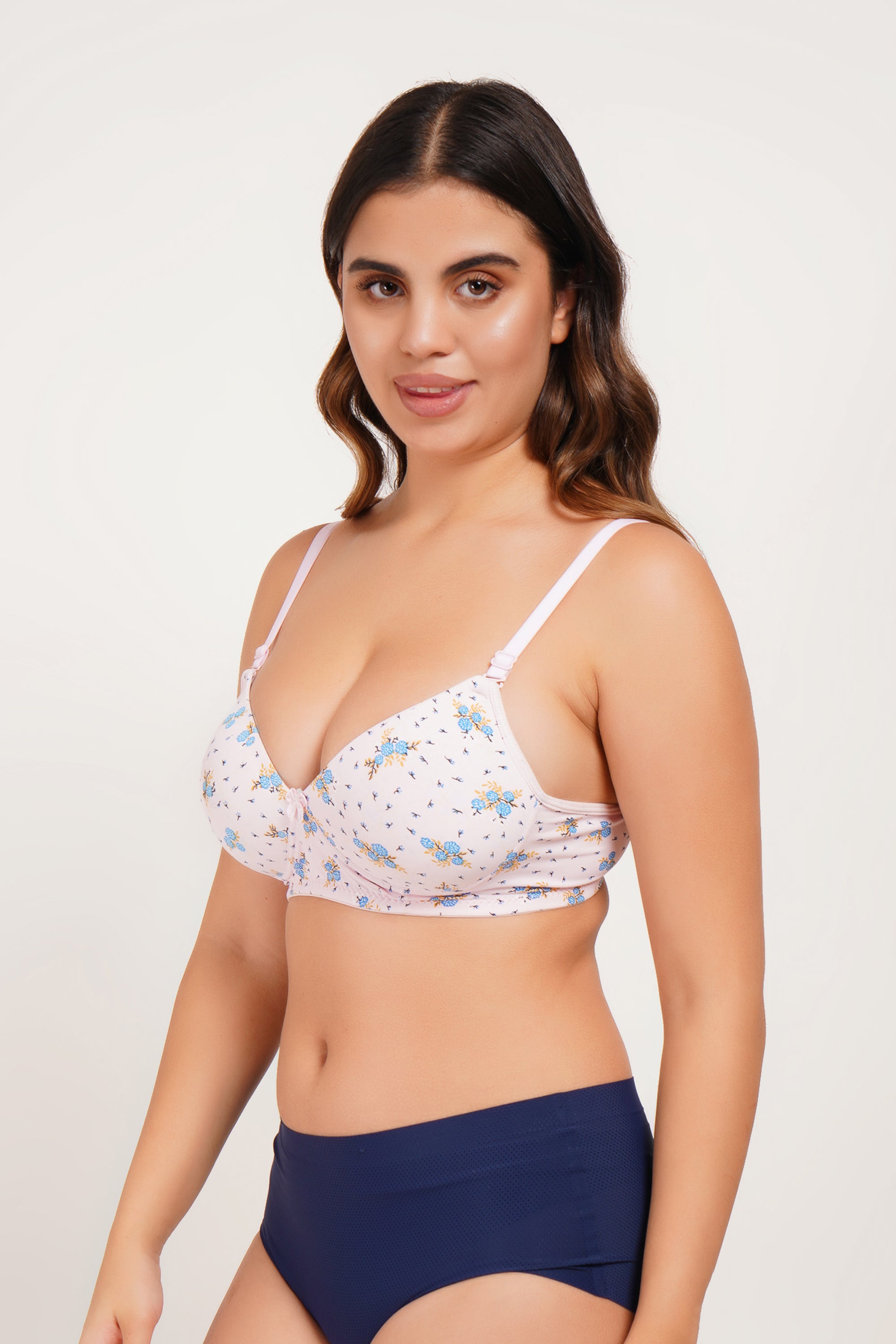 Ksvry Women’s Padded Printed Bra Baby Pink Color – Comfortable | Casual Wear
