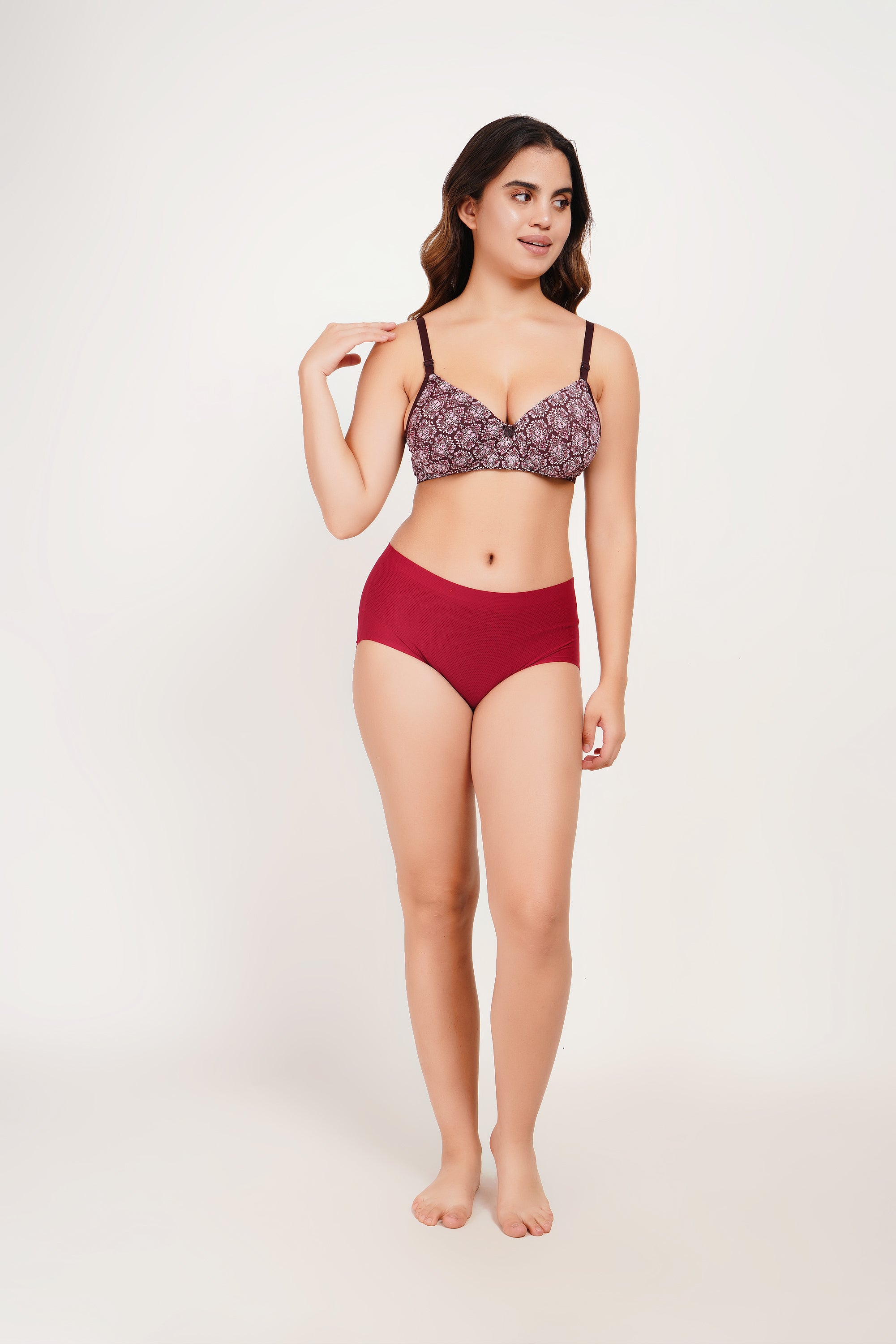Ksvry Women’s Padded Printed Bra Dark Brown Color – Comfortable | Bridal