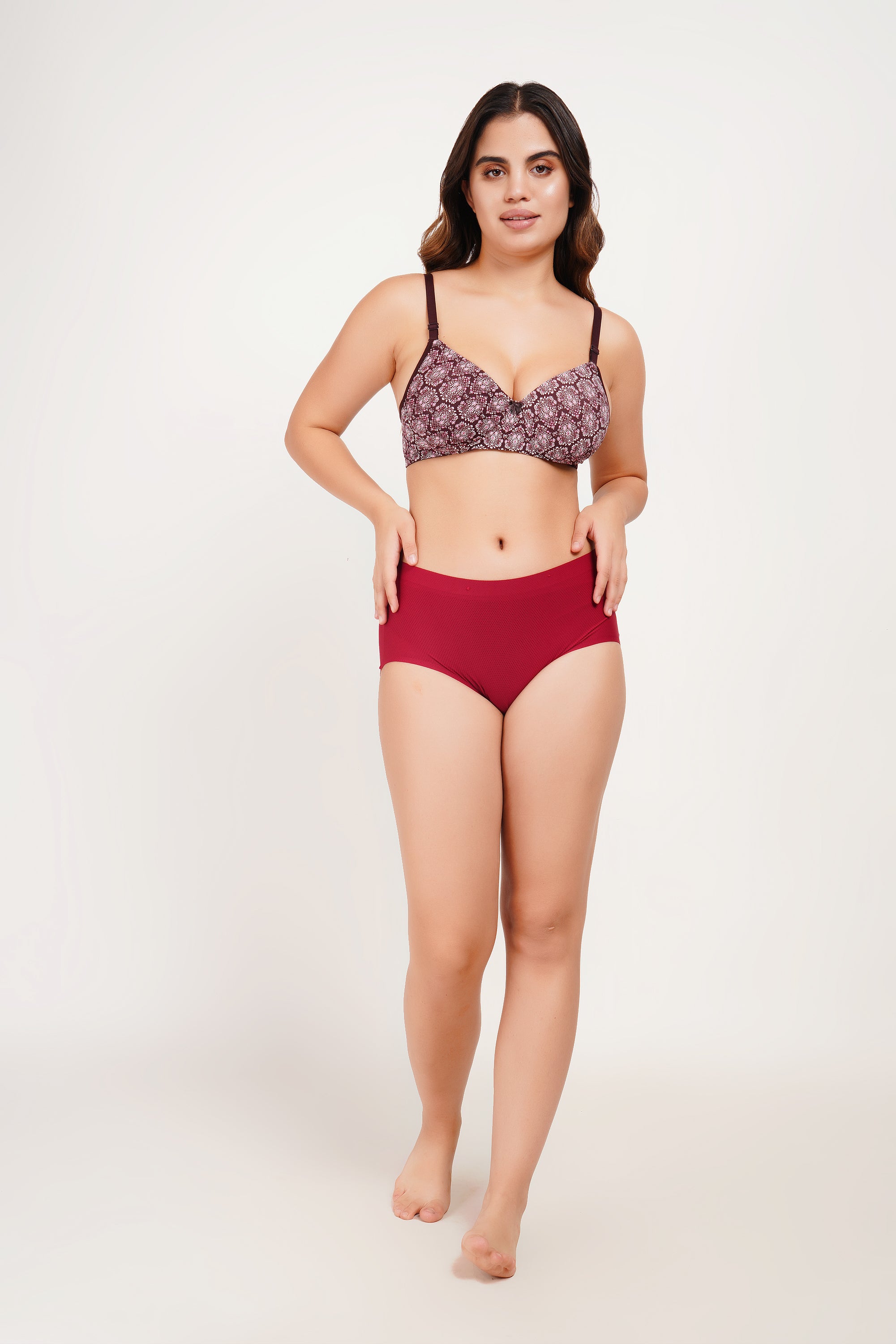 Ksvry Women’s Padded Printed Bra Dark Brown Color – Comfortable | Bridal