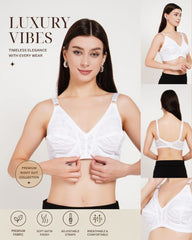 Women's Premium White Lace Full-Coverage Sleep Bra ( KSVRY)