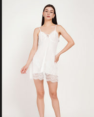 Luxury Satin Nightdress with Sheer Bell-Sleeve Robe ( KSVRY)