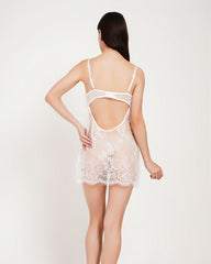 Luxury Satin Nightdress with Sheer Bell-Sleeve Robe ( KSVRY)