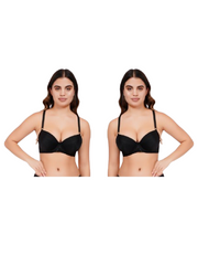 Ksvry Combo Pack of Two Women's T-Shirt Wired Pushup Bra