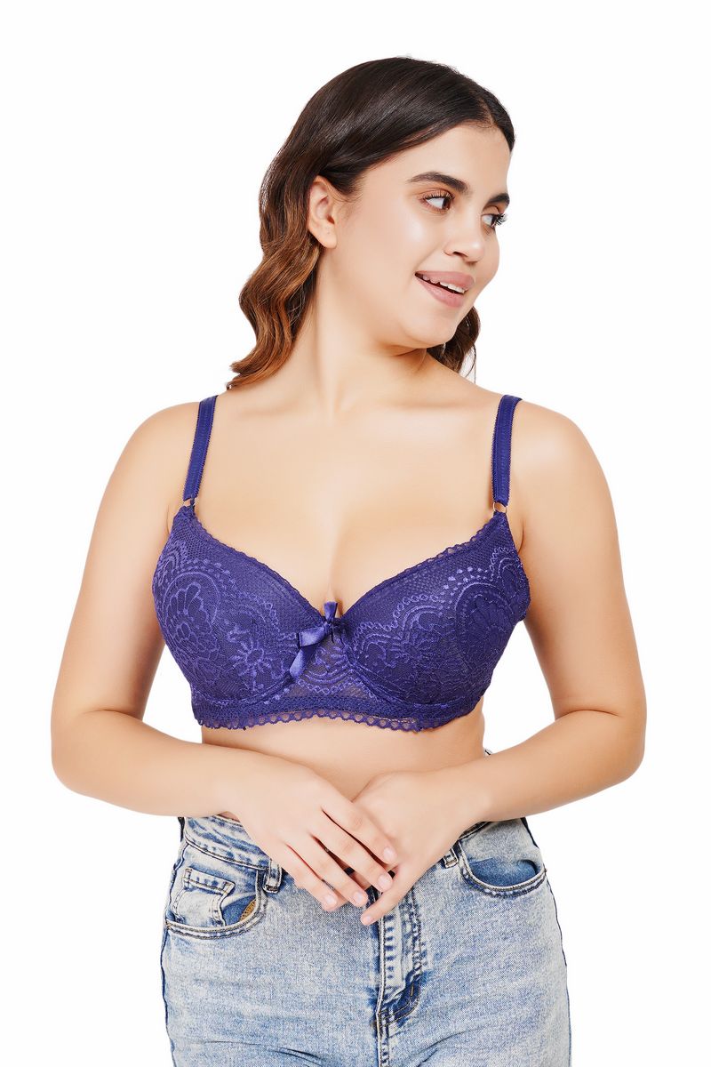 Ksvry Women's Basic Lace Wired Pushup Bra