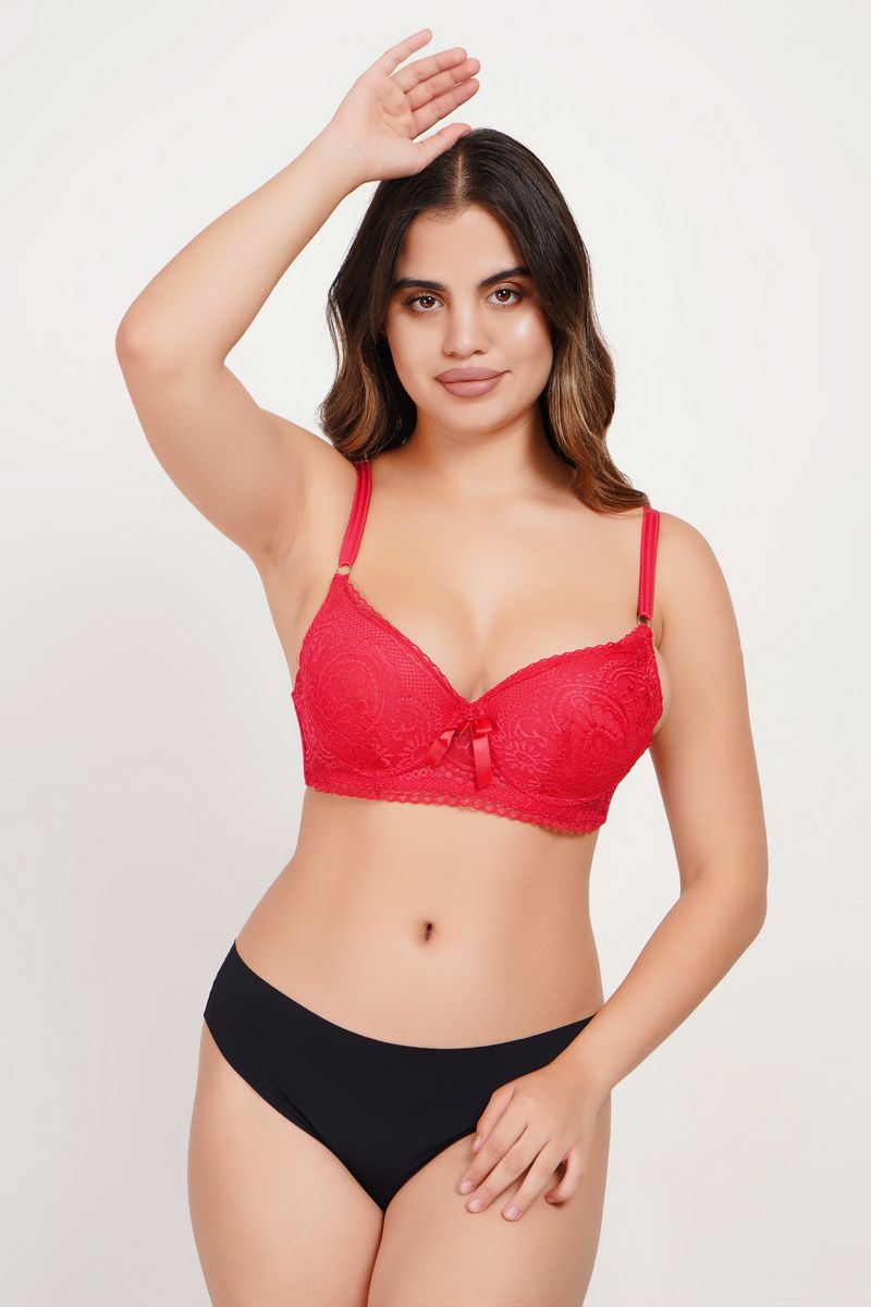 Ksvry Women's Basic Lace Wired Pushup Bra