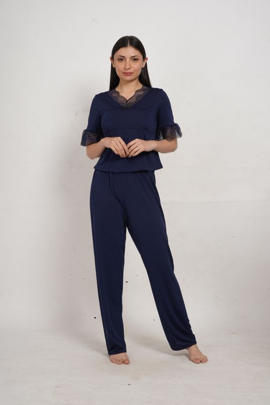 Ksvry Women's Lace Trim Nightwear With Sophisticated Comfort