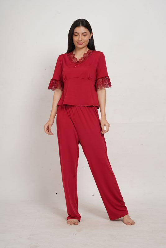 Ksvry Women's Lace Trim Nightwear With Sophisticated Comfort